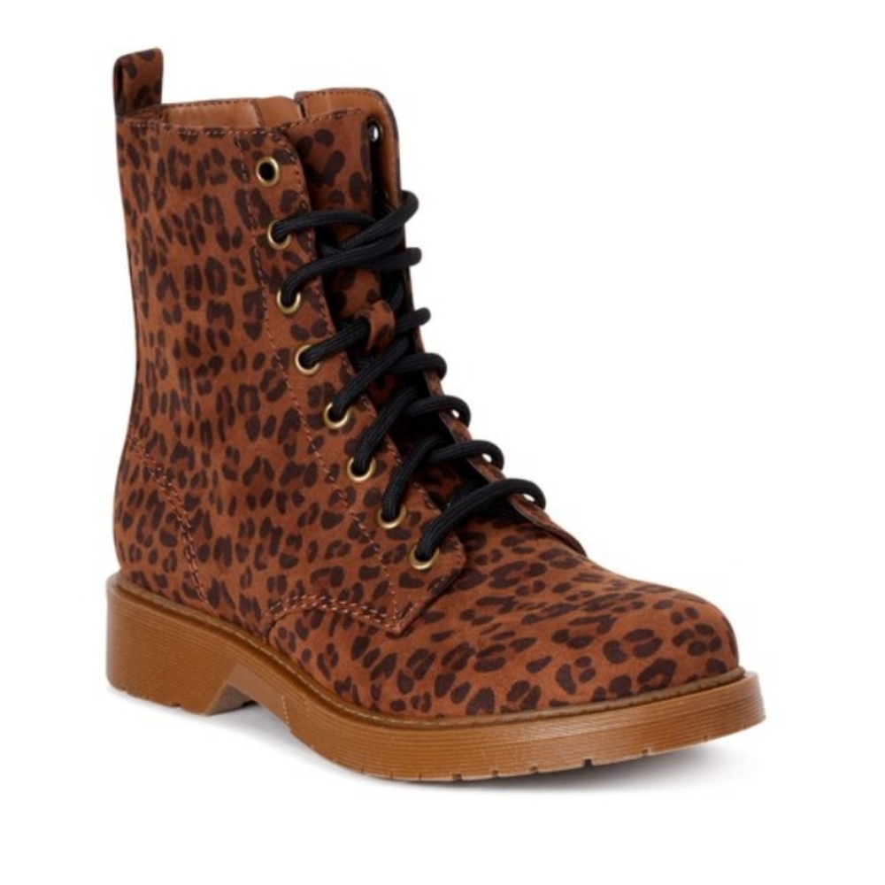 Time and Tru leopard print combat boots size 6